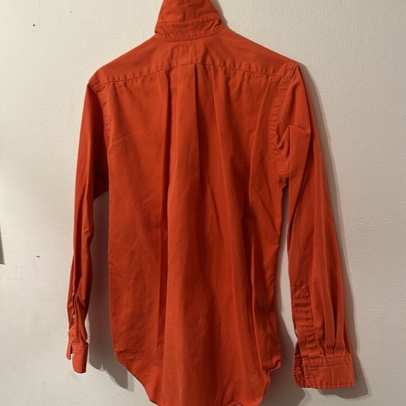 Polo Ralph Lauren men’s long sleeve cotton button down shirt size small orange - Picture 2 of 3